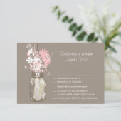 Mason Jar & Wildflowers RSVP-kaart RSVP Kaartje (Staand voorkant)