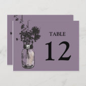 Mason Jar & Wildflowers Tafel Kaart (Voorkant / Achterkant)