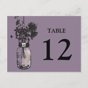 Mason Jar & Wildflowers Tafel Kaart