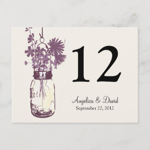Mason Jar & Wildflowers Tafel Kaart