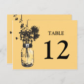 Mason Jar & Wildflowers Tafel Kaart (Voorkant / Achterkant)