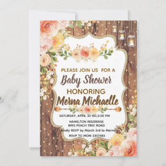 Mason Jar with a rustic flowers  invitation Kaart