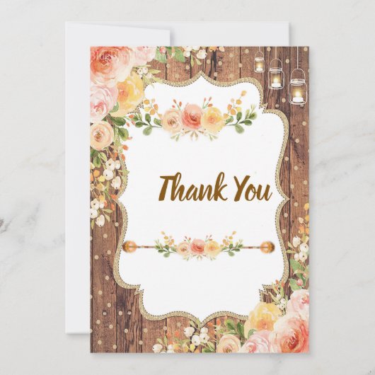 Mason Jar with a rustic flowers  invitation Kaart (Achterkant)