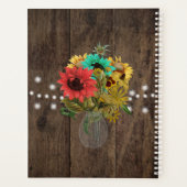 Mason Jar Wood Zonnebloem bruiloft Planner (Achterkant)