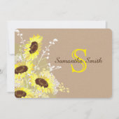 Mason Jar Zonnebloem Burlap Rustiek Vrijgezellenfe Kaart (Achterkant)