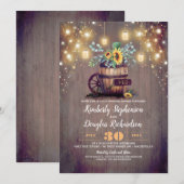 Mason Jar Zonnebloemen Rustieke Herfst Repetitie D Kaart (Voorkant / Achterkant)