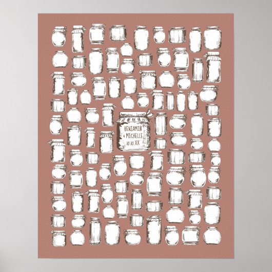 Mason Jars - 100 Signature Guest Book Alternative Poster (Voorkant)