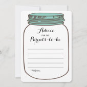 Mason Jars 2x Baby shower Spel- Advies | Wie weet Kaart (Achterkant)
