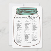 Mason Jars 2x Bruiloft Spellen Tas | Wensen Kaart (Voorkant)