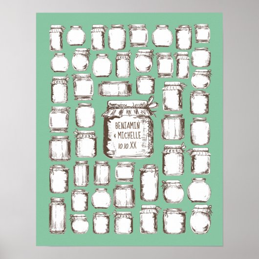 Mason Jars - 50 Signature Guest Book Alternative Poster (Voorkant)
