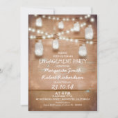 Mason Jars and Lights verlovingsfeest uitnodiging (Voorkant)