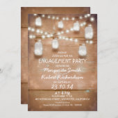 Mason Jars and Lights verlovingsfeest uitnodiging (Voorkant / Achterkant)