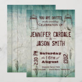 Mason Jars Barn Wood Country Wedding Invitations Kaart (Voorkant / Achterkant)