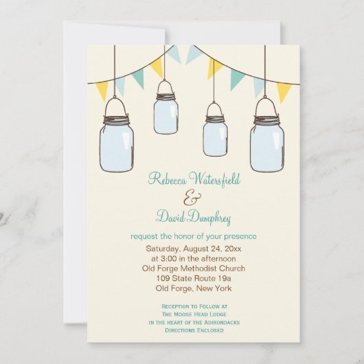 Mason Jars Country Theme Weddenschap Kaart (Voorkant)