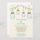 Mason Jars Country Theme Weddenschap Kaart (Voorkant / Achterkant)