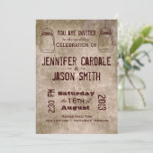 Mason Jars  country Wedding Invitations Kaart (Staand voorkant)