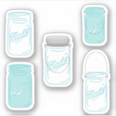 Mason Jars Custom Rustic Wedding Sticker Set (Voorkant)