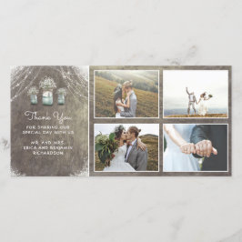 Mason Jars en Baby's Breath rustieke bruiloft Bedankkaart