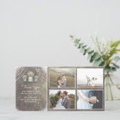 Mason Jars en Baby's Breath rustieke bruiloft Bedankkaart (Staand voorkant)