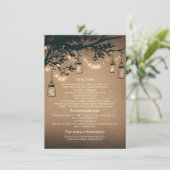 Mason Jars en Fireflies bruiloft informatie kaarte Informatiekaartje (Staand voorkant)