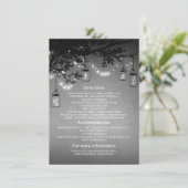 Mason Jars en Fireflies bruiloft informatie kaarte Informatiekaartje (Staand voorkant)