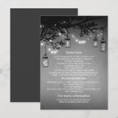 Mason Jars en Fireflies bruiloft informatie kaarte Informatiekaartje (Voorkant / Achterkant)