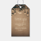 Mason Jars en Fireflies Rustieke bruiloft Cadeaulabel (Voorkant)