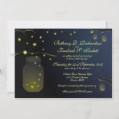 Mason Jars en Fireflies Wedding Invitation Kaart (Voorkant)