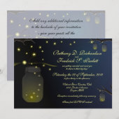 Mason Jars en Fireflies Wedding Invitation Kaart (Voorkant / Achterkant)