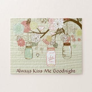 Mason Jars en Flowers - Altijd Kiss me Goodnight Legpuzzel