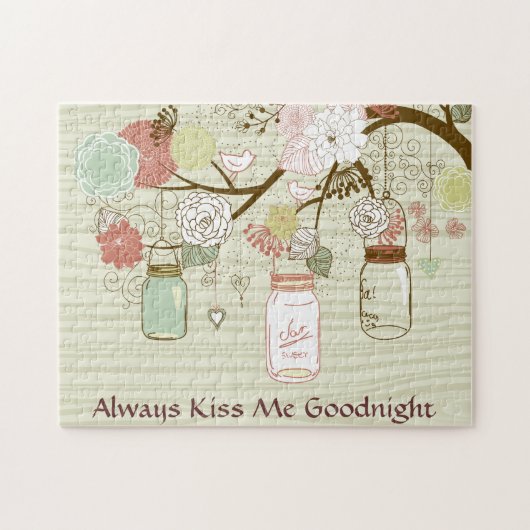 Mason Jars en Flowers - Altijd Kiss me Goodnight Legpuzzel (Horizontaal)