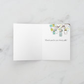 Mason Jars en Flowers Bedankkaart (Binnen)