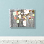 Mason Jars en Flowers Canvas Afdruk (Insitu (Houten vloer))