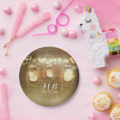 Mason Jars en String Lights Rustiek Papieren Bordje (Feest)