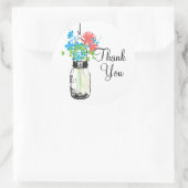 Mason Jars en Wildflowers Dank je Ronde Sticker (Tas)