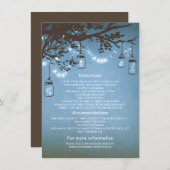 Mason Jars Fireflies Bruiloft Informatie Invoegen Informatiekaartje (Voorkant / Achterkant)