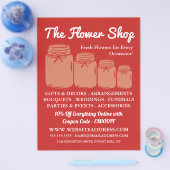 Mason Jars, Florist, Floristry Adverteren Flyer (Enkel)