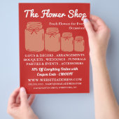 Mason Jars, Florist, Floristry Adverteren Flyer (Hand)