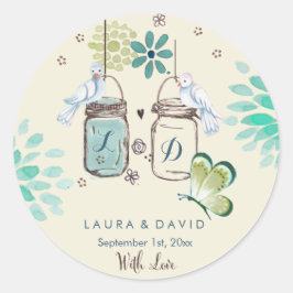 Mason Jars Garden Wedding | Cirkelvormige Sticker