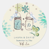 Mason Jars Garden Wedding | Cirkelvormige Sticker (Voorkant)