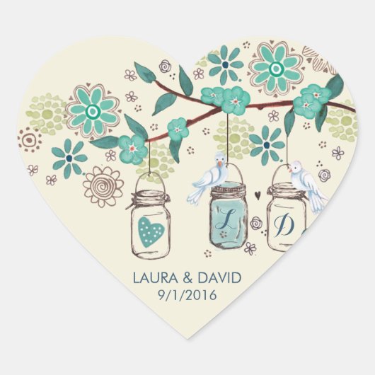 Mason Jars Garden Wedding | Cirkelvormige Sticker (Voorkant)