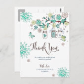Mason Jars Garden Wedding | Hartelijk dank Briefkaart (Voorkant / Achterkant)