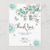 Mason Jars Garden Wedding | Hartelijk dank Briefkaart (Voorkant)