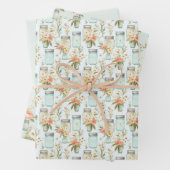 Mason Jars Groene Sinaasappel Bloemen Greenery Inpakpapier Vel (In situ)