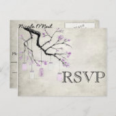 Mason Jars in Lavendel Wedding RSVP Kaart (Voorkant / Achterkant)
