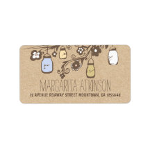 Mason Jars Kraft rustieke bruiloft adresetiketten