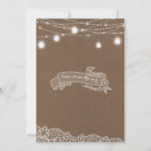 Mason Jars Lights Lace Rustieke bruiloft uitnodigi Kaart (Achterkant)