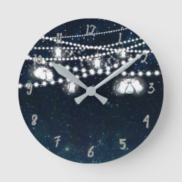 Mason Jars & Lights Nacht Sterrenhemel Ronde Klok