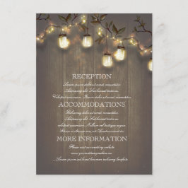 Mason Jars Lights Rustieke Country Wedding Details Informatiekaartje