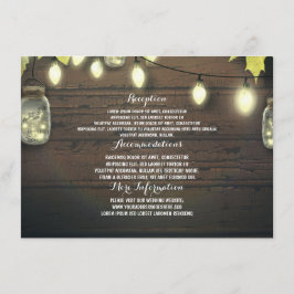 Mason Jars Lights Val Bruiloft Gast Informatie Informatiekaartje